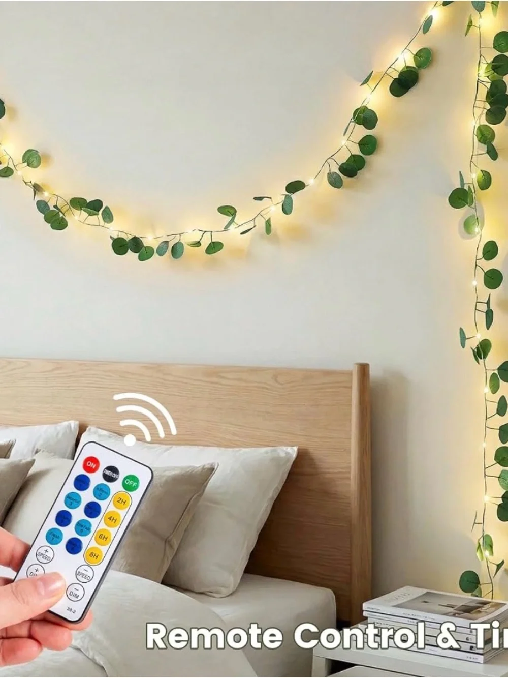 Eucalyptus Leaf LED Garland String Lights - Green